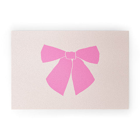 Daily Regina Designs Pink Bow Welcome Mat