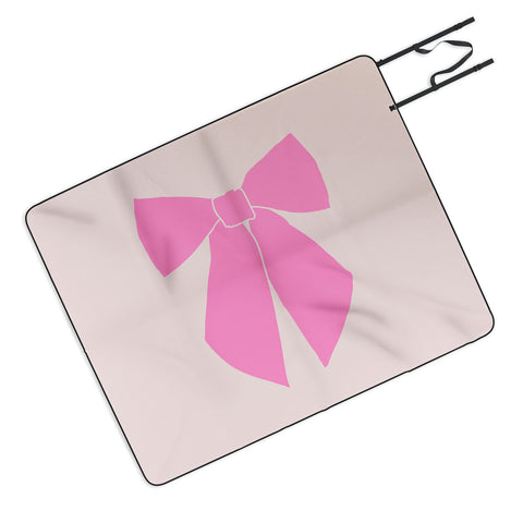 Daily Regina Designs Pink Bow Picnic Blanket