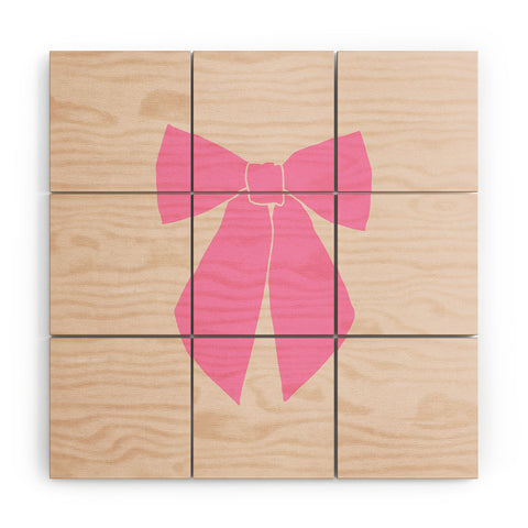 Daily Regina Designs Pink Bow Wood Wall Mural