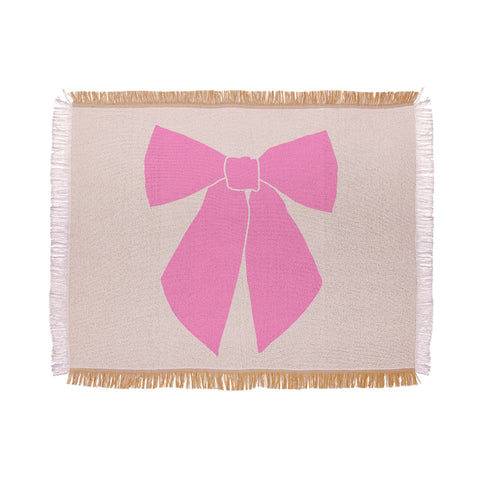 Daily Regina Designs Pink Bow Throw Blanket
