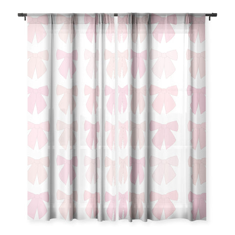 Daily Regina Designs Pink Bows Preppy Coquette Sheer Non Repeat