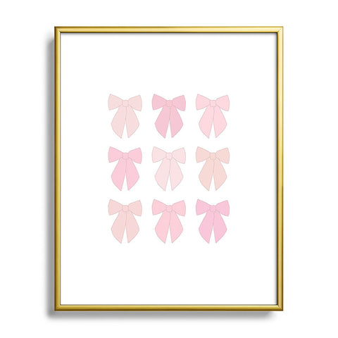 Daily Regina Designs Pink Bows Preppy Coquette Metal Framed Art Print