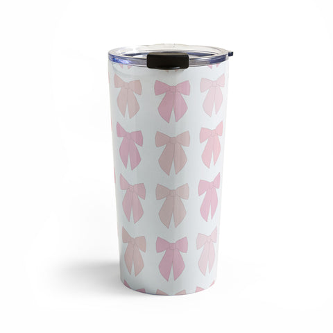 Daily Regina Designs Pink Bows Preppy Coquette Travel Mug