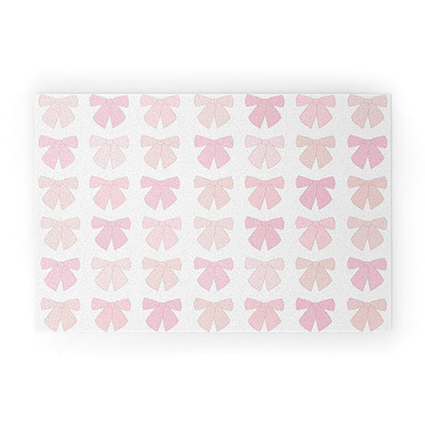 Daily Regina Designs Pink Bows Preppy Coquette Welcome Mat