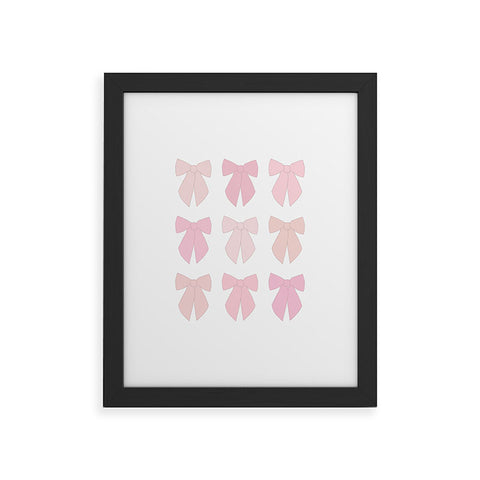 Daily Regina Designs Pink Bows Preppy Coquette Framed Art Print