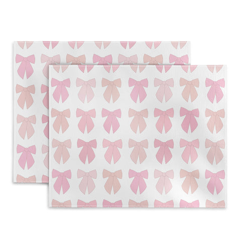 Daily Regina Designs Pink Bows Preppy Coquette Placemat