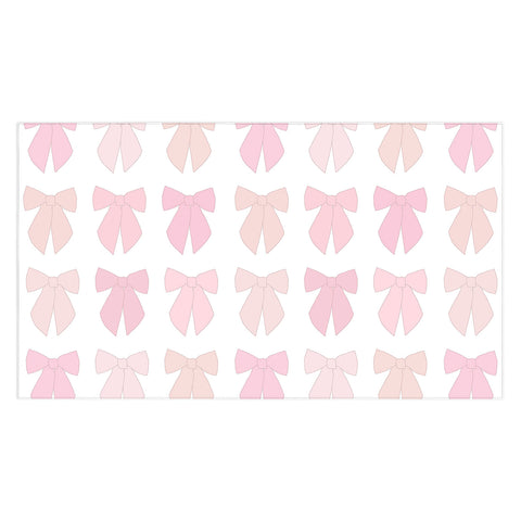 Daily Regina Designs Pink Bows Preppy Coquette Tablecloth