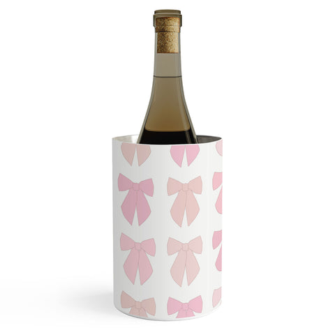 Daily Regina Designs Pink Bows Preppy Coquette Wine Chiller