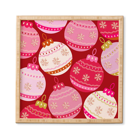 Daily Regina Designs Pink Christmas Decorations Framed Wall Art