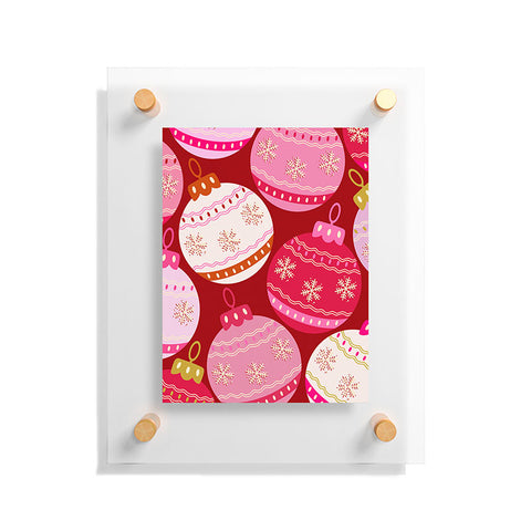 Daily Regina Designs Pink Christmas Decorations Floating Acrylic Print
