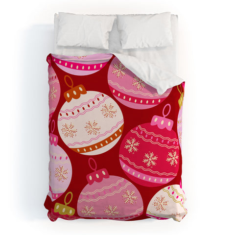 Daily Regina Designs Pink Christmas Decorations Duvet Cover