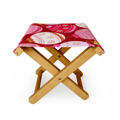 Daily Regina Designs Pink Christmas Decorations Folding Stool
