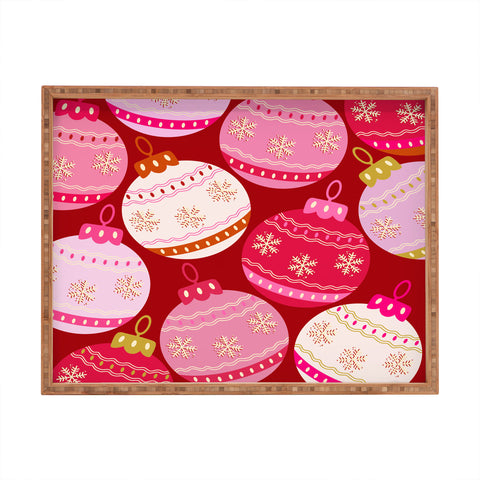 Daily Regina Designs Pink Christmas Decorations Rectangular Tray