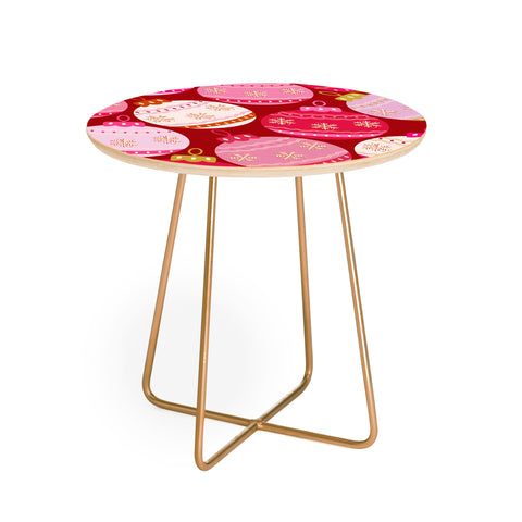 Daily Regina Designs Pink Christmas Decorations Round Side Table