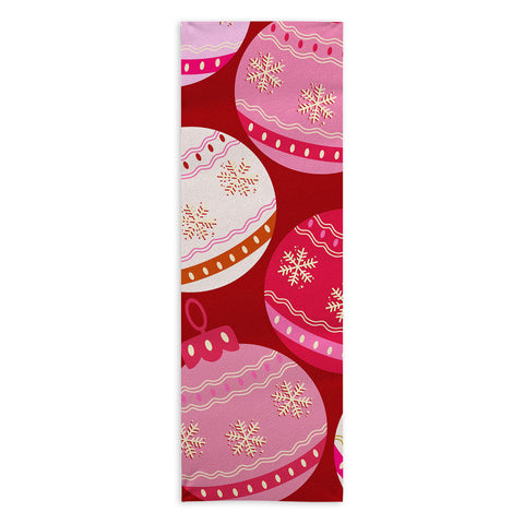 Daily Regina Designs Pink Christmas Decorations Yoga Towel