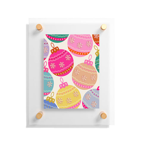 Daily Regina Designs Playful Christmas Baubles Floating Acrylic Print