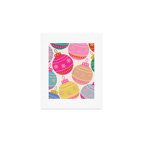 Daily Regina Designs Playful Christmas Baubles Art Print