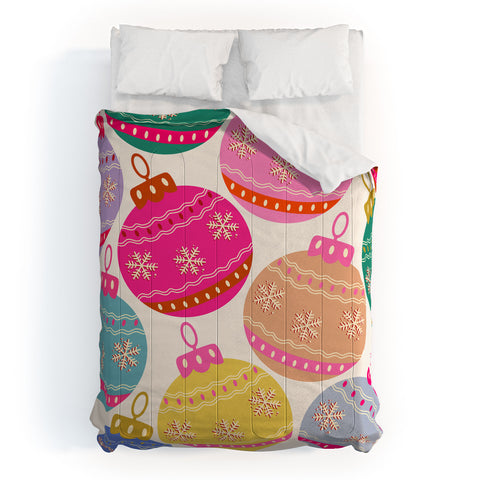Daily Regina Designs Playful Christmas Baubles Comforter