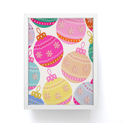 Daily Regina Designs Playful Christmas Baubles Framed Mini Art Print