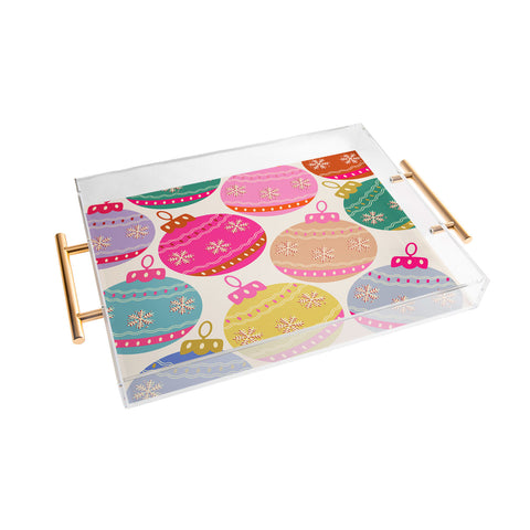 Daily Regina Designs Playful Christmas Baubles Acrylic Tray