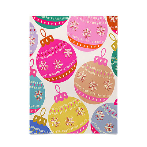Daily Regina Designs Playful Christmas Baubles Poster