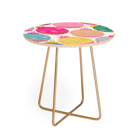 Daily Regina Designs Playful Christmas Baubles Round Side Table