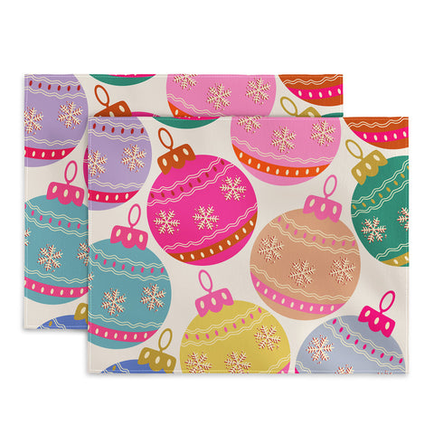 Daily Regina Designs Playful Christmas Baubles Placemat