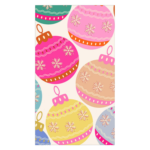 Daily Regina Designs Playful Christmas Baubles Tablecloth