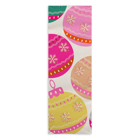 Daily Regina Designs Playful Christmas Baubles Yoga Towel