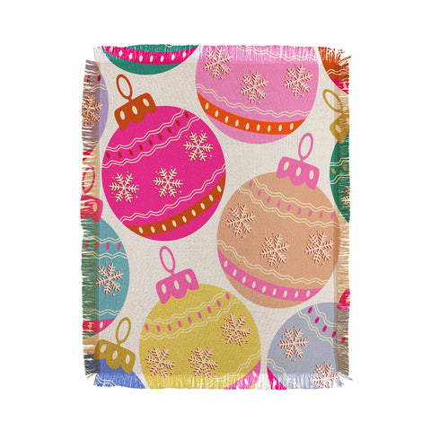 Daily Regina Designs Playful Christmas Baubles Throw Blanket