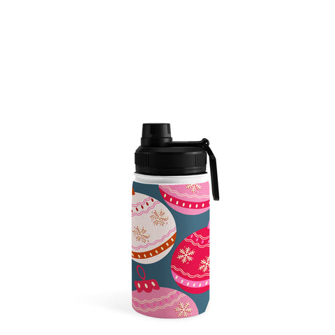 Daily Regina Designs Retro Christmas Baubles Colorful Water Bottle