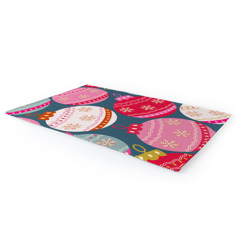Daily Regina Designs Retro Christmas Baubles Colorful Area Rug
