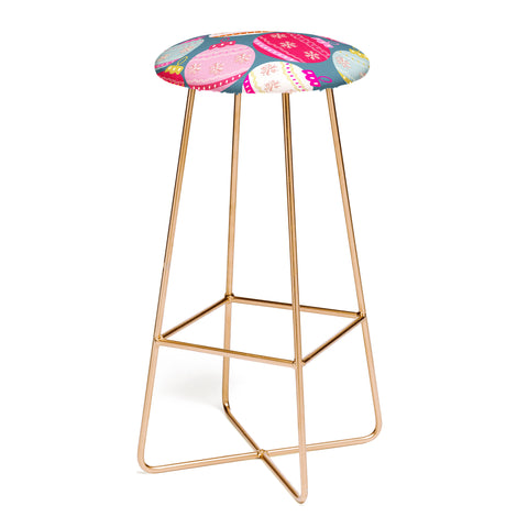 Daily Regina Designs Retro Christmas Baubles Colorful Bar Stool