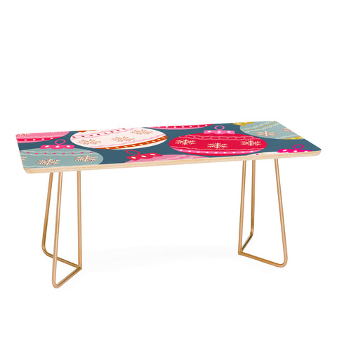 Daily Regina Designs Retro Christmas Baubles Colorful Coffee Table