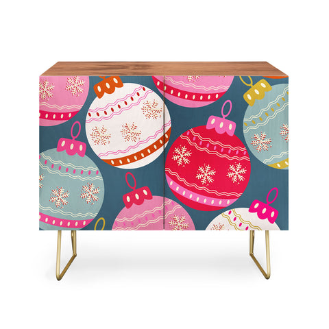 Daily Regina Designs Retro Christmas Baubles Colorful Credenza