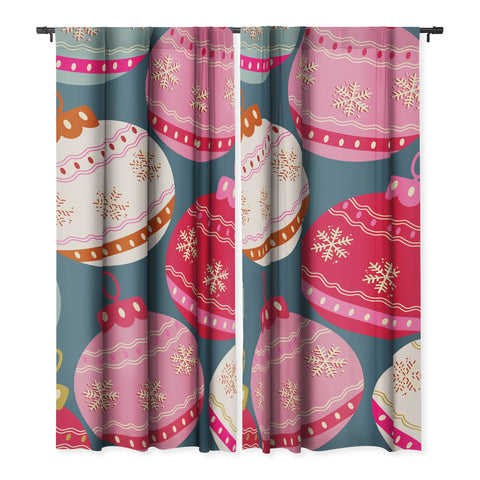 Daily Regina Designs Retro Christmas Baubles Colorful Blackout Non Repeat