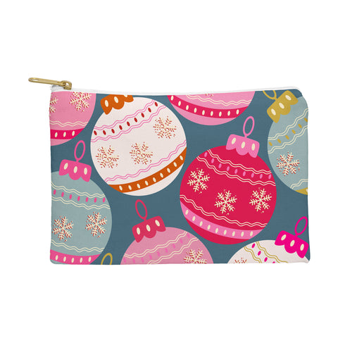 Daily Regina Designs Retro Christmas Baubles Colorful Pouch