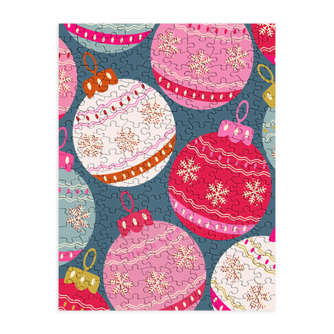 Daily Regina Designs Retro Christmas Baubles Colorful Puzzle
