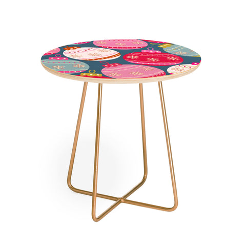 Daily Regina Designs Retro Christmas Baubles Colorful Round Side Table
