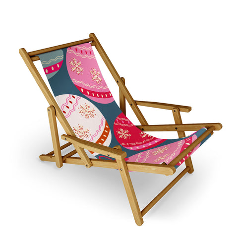 Daily Regina Designs Retro Christmas Baubles Colorful Sling Chair