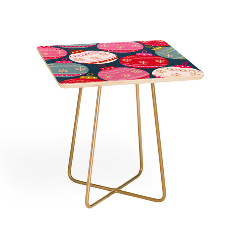 Daily Regina Designs Retro Christmas Baubles Colorful Side Table