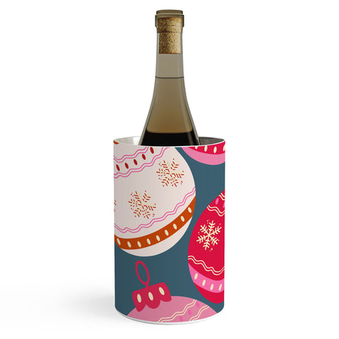 Daily Regina Designs Retro Christmas Baubles Colorful Wine Chiller