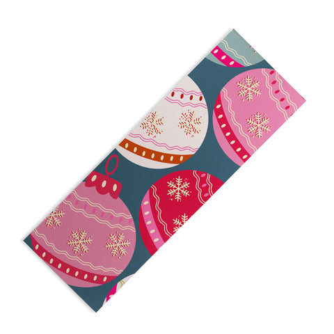 Daily Regina Designs Retro Christmas Baubles Colorful Yoga Mat