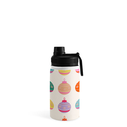 Daily Regina Designs Retro Colorful Christmas Baubles Water Bottle
