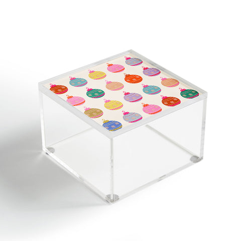 Daily Regina Designs Retro Colorful Christmas Baubles Acrylic Box