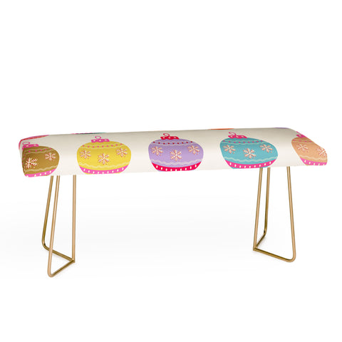 Daily Regina Designs Retro Colorful Christmas Baubles Bench