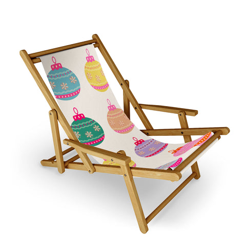 Daily Regina Designs Retro Colorful Christmas Baubles Sling Chair