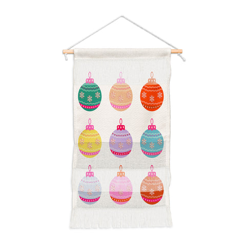 Daily Regina Designs Retro Colorful Christmas Baubles Wall Hanging Portrait