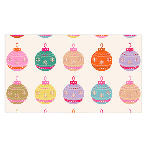 Daily Regina Designs Retro Colorful Christmas Baubles Tablecloth