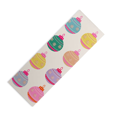 Daily Regina Designs Retro Colorful Christmas Baubles Yoga Mat